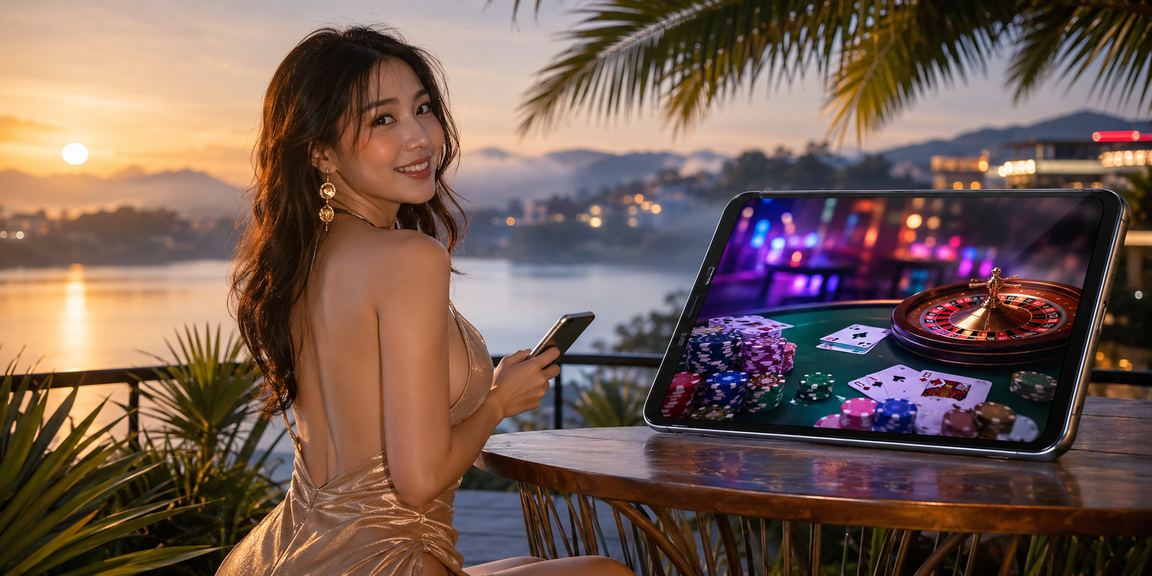 Người dùng trải nghiệm casino trên điện thoại di động tại bãi biển Đà Lạt