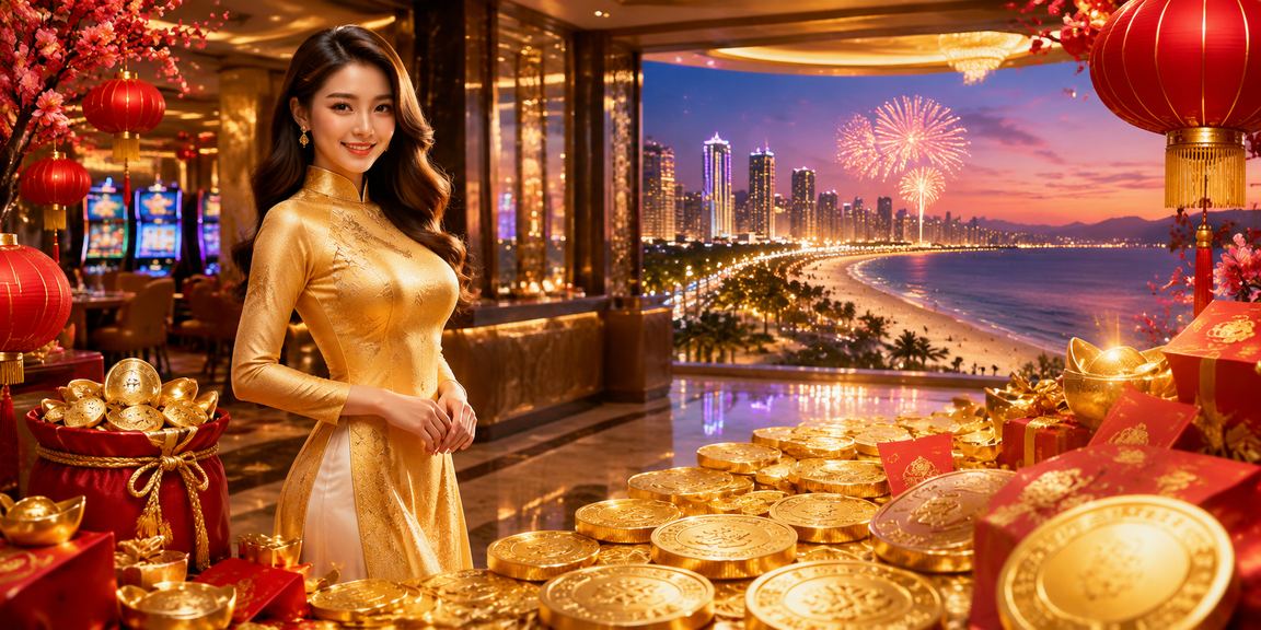 Phụ nữ áo dài nhận phong bì đỏ ưu đãi tiền thưởng tại Đà Nẵng