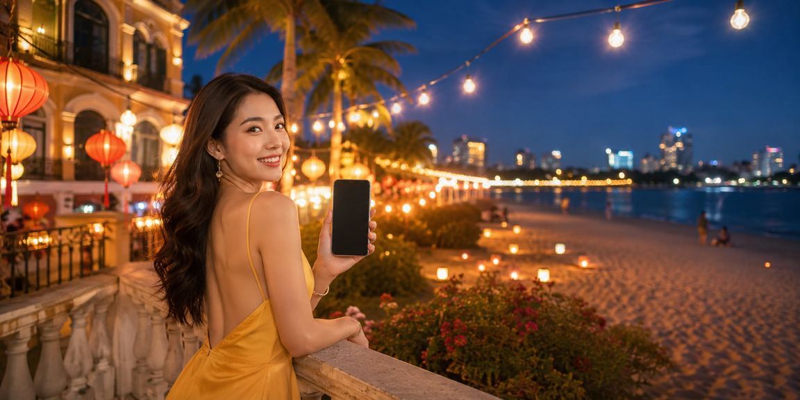 Người chơi baccarat live casino tại Hồ Chí Minh với đèn lồng trang trí