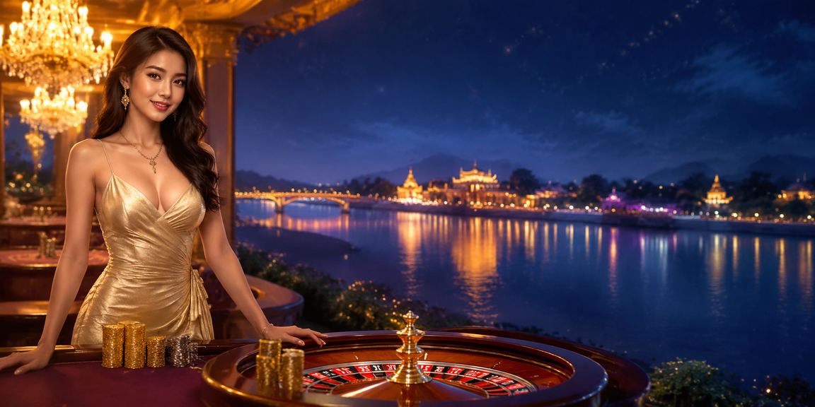 Người mẫu Việt Nam mặc áo dài trải nghiệm roulette casino tại Huế với phong cách hiện đại